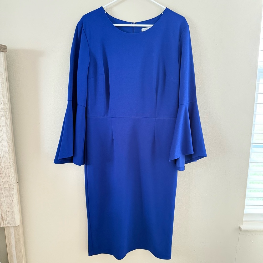 New York & Company Royal Blue Quarter Sleeve Dress